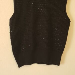 Jones New York Black Sequin Crop Top